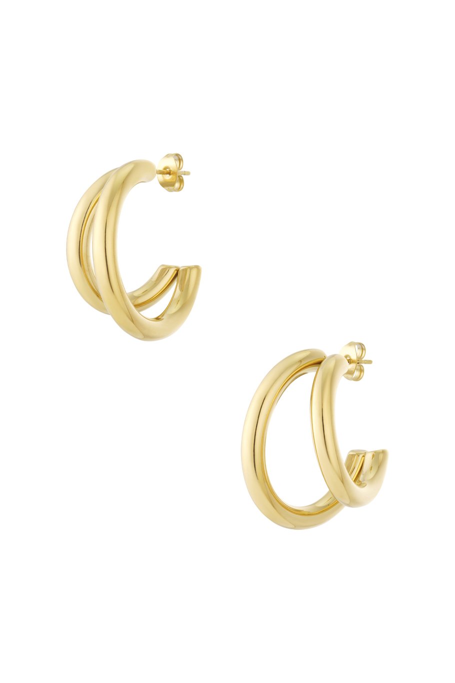 Double Hoops Medium Gold