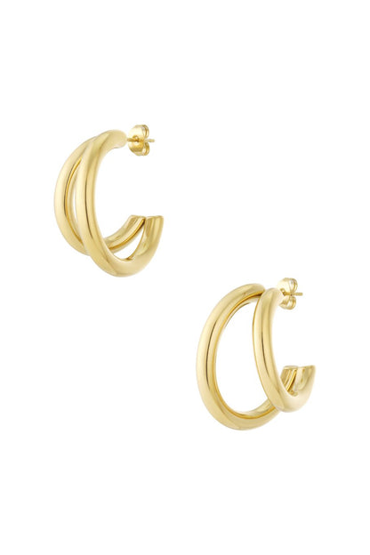 Double Hoops Medium Gold
