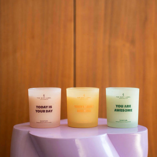 frosted candle | today is your day