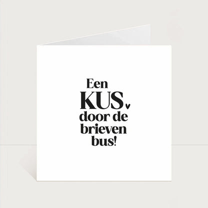 Wenskaart Dubbel | Een Kus Door De Brievenbus