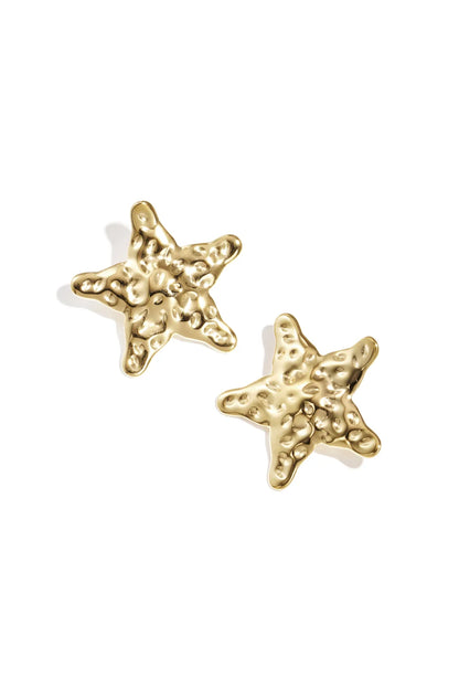 structured star earstuds gold