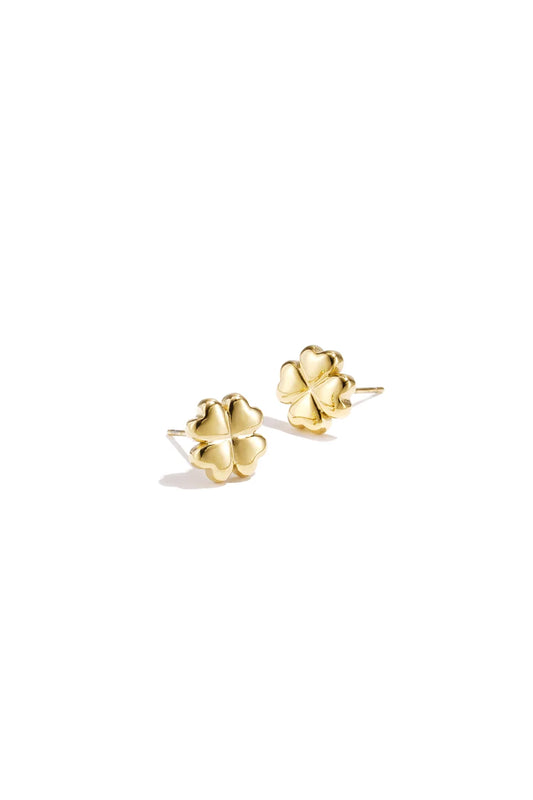 bold clover earstuds gold