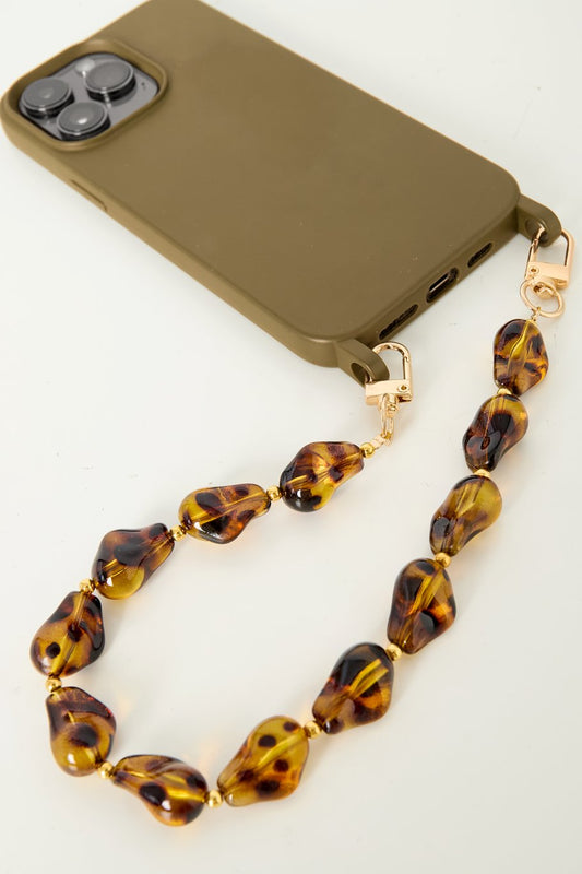 LEO PHONE CORD BROWN