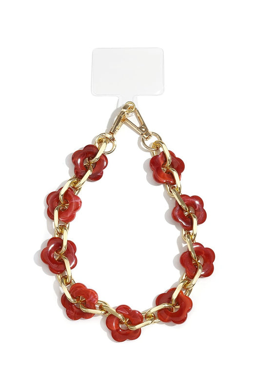 FLOWER PHONE CORD BORDEAUX