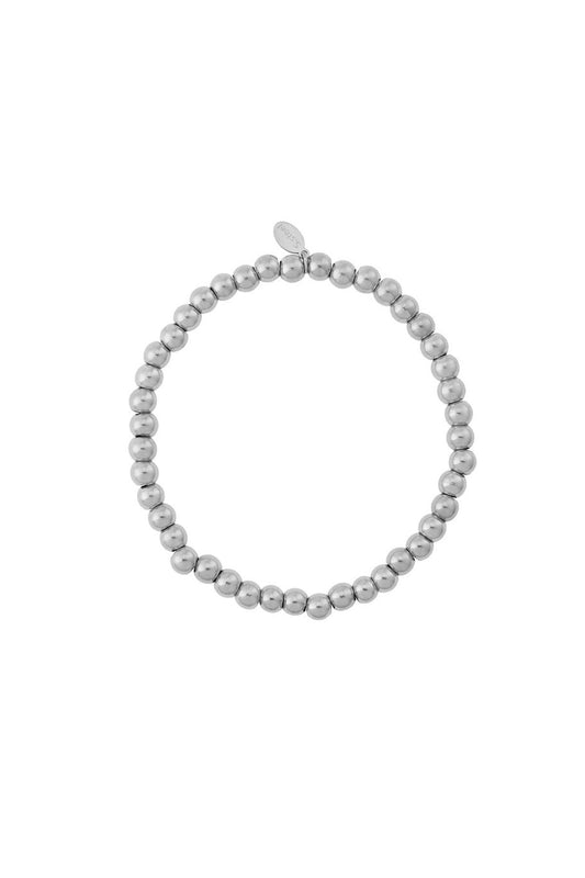 Solid Bead Bracelet Silver | 5 mm