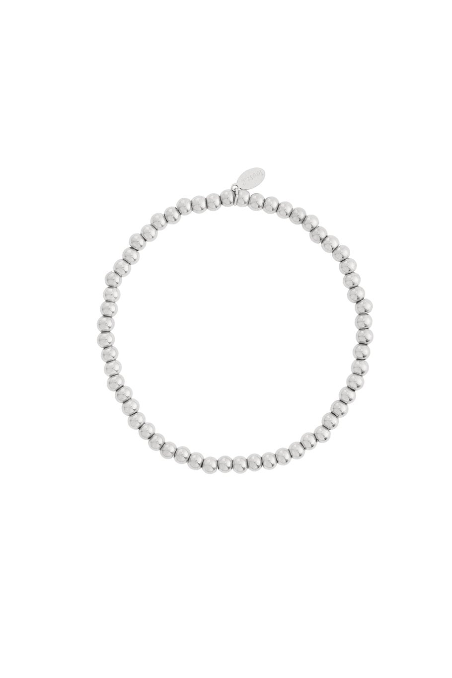 Solid Bead Bracelet Silver | 4 mm