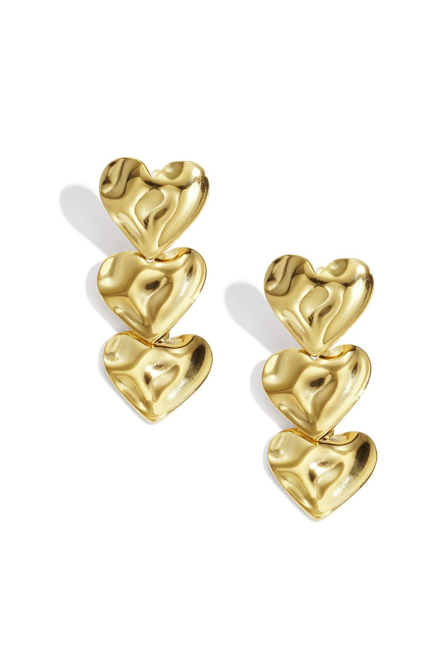 triple love earstuds gold