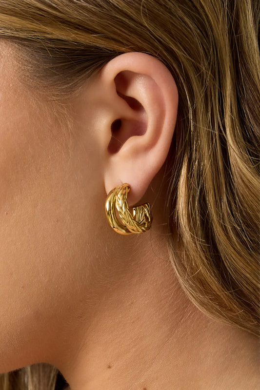 double braided hoops gold