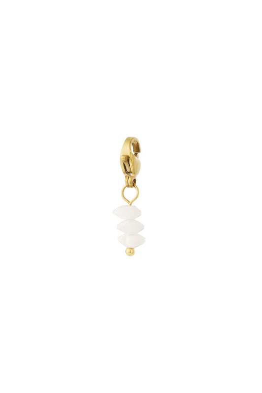 Triple Stone Charm White