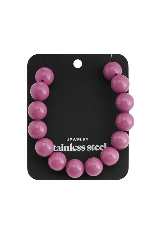 bead necklace mauve