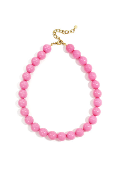bead necklace neon pink