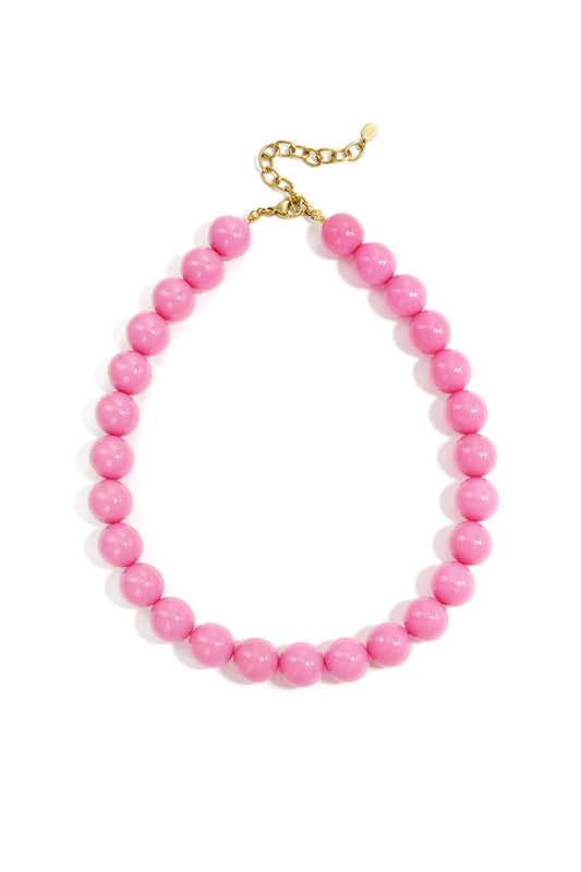 bead necklace neon pink