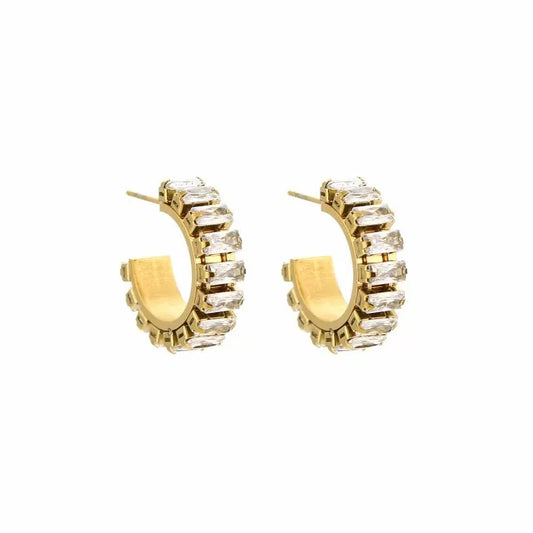 Big Diamond Hoops Gold