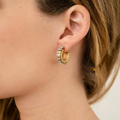 Big Diamond Hoops Gold