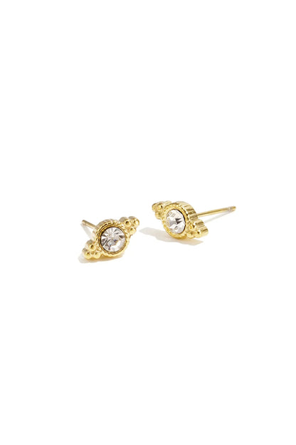 mini medaillon earstuds gold