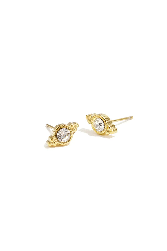 mini medaillon earstuds gold