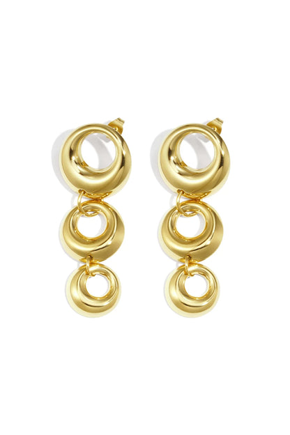 triple circle earstuds gold
