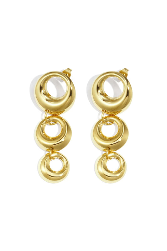 triple circle earstuds gold