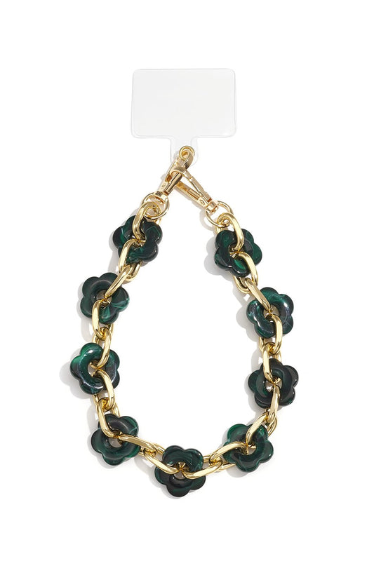 FLOWER PHONE CORD GREEN