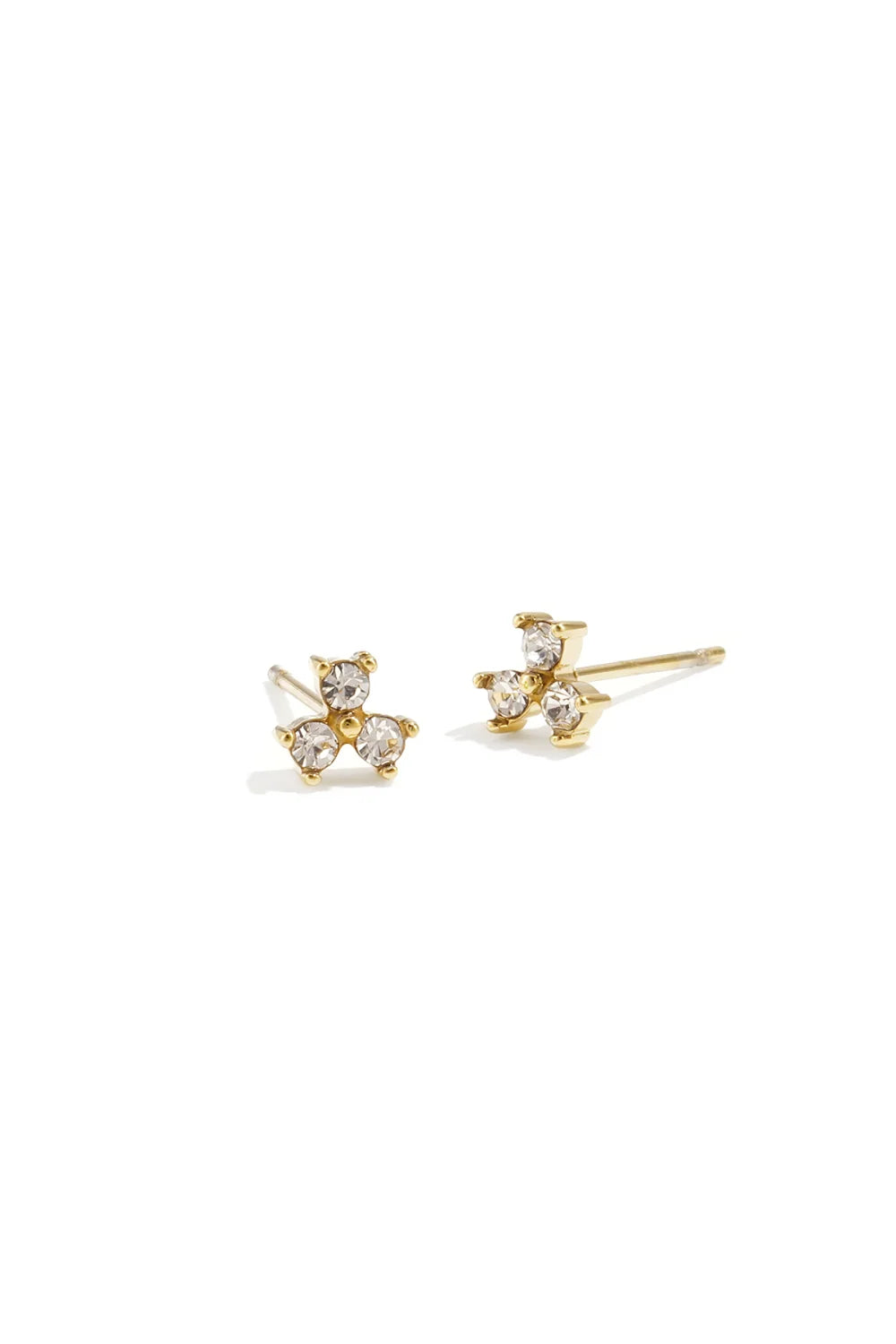 triple diamond earstuds gold