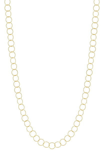 Long Circle Necklace Silver