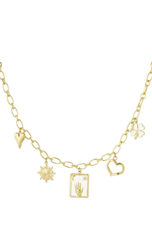 charm necklace gold