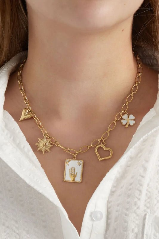 charm necklace gold