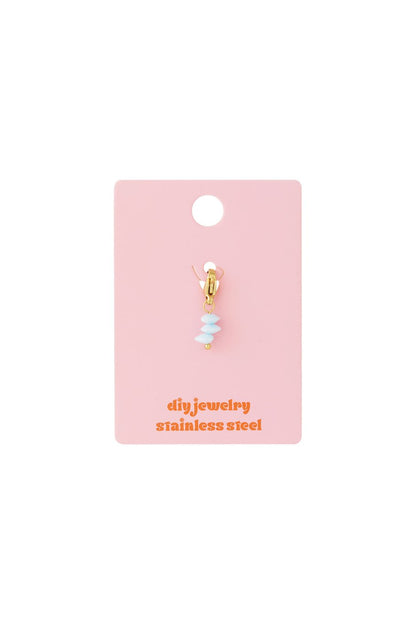 Triple Stone Charm Baby Blue