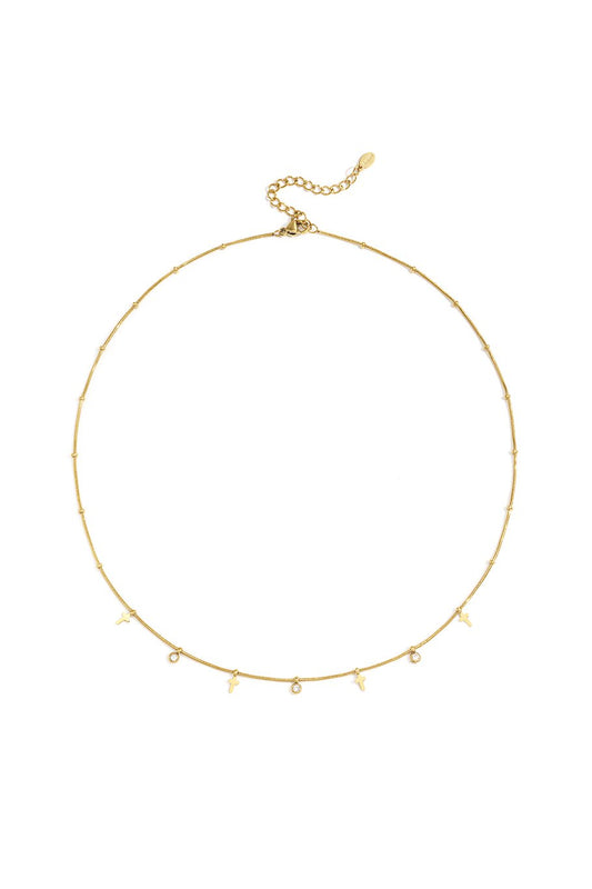 STRASSY CROSS NECKLACE GOLD