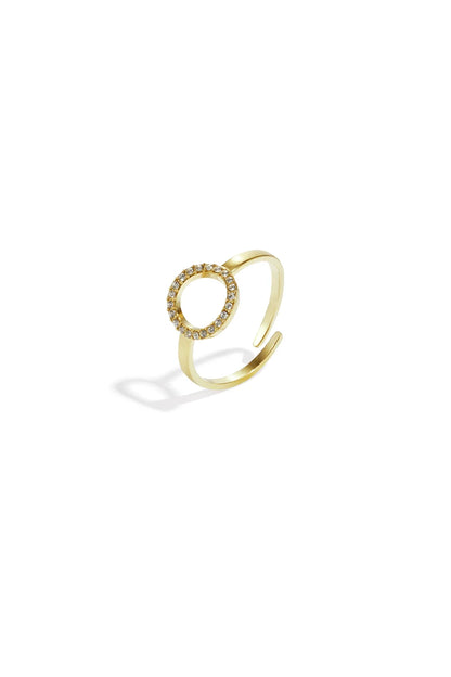 diamond circle ring gold