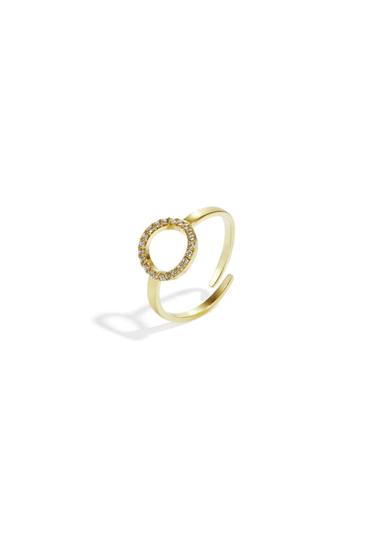 diamond circle ring gold
