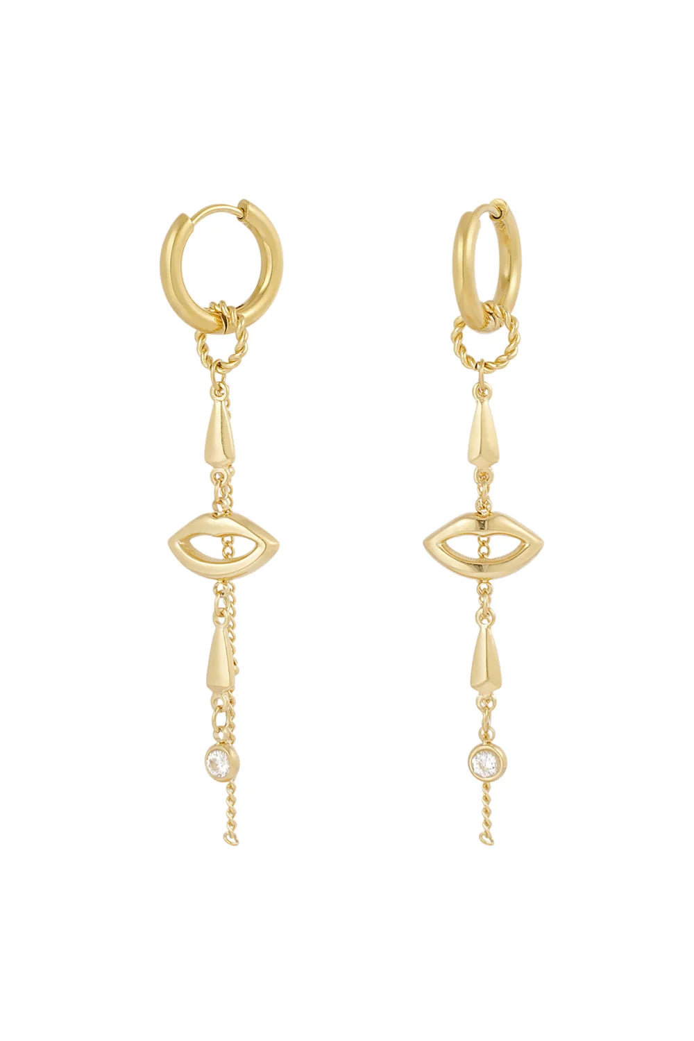 diamond lip hoops gold