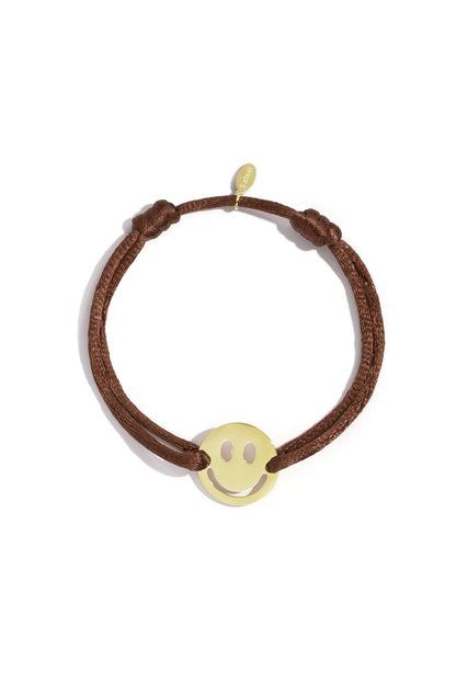 SATIN SMILEY BRACELET CHOCO
