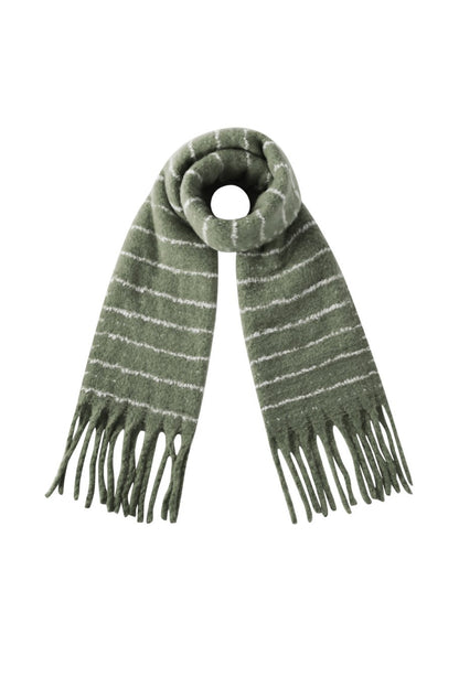 Stripe Scarf Army Green