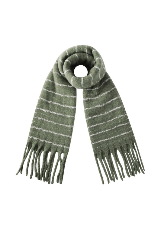 Stripe Scarf Army Green