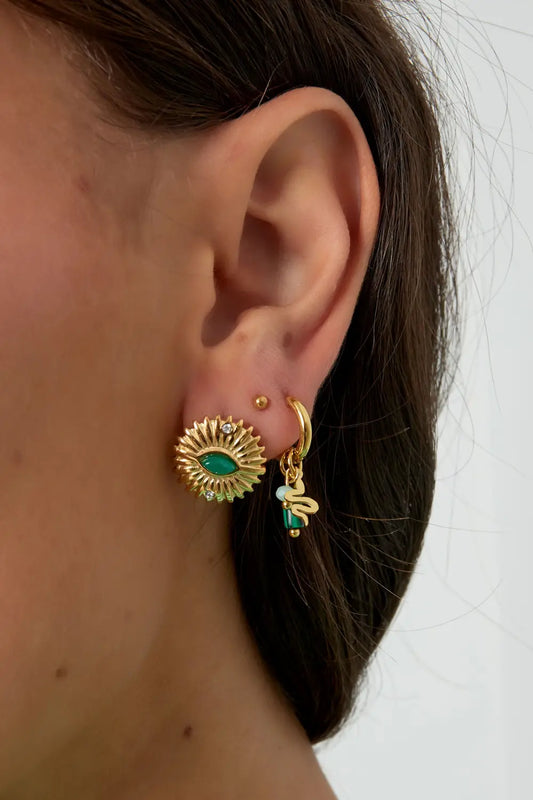 leaf earstuds green