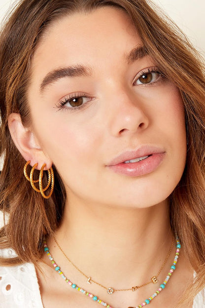 Pattern Hoops Gold