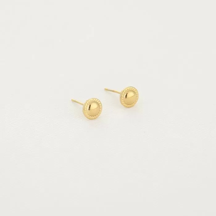 Printed Circle Earstuds Gold