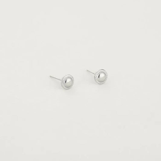 Printed Circle Earstuds Silver
