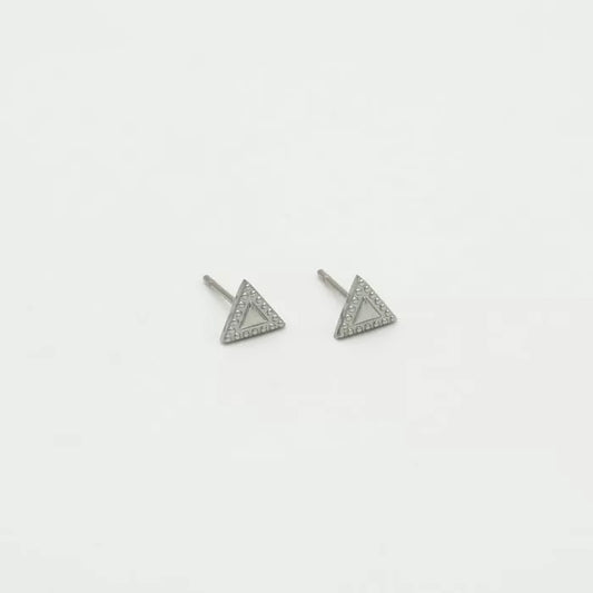 Printed Triangle Earstuds Silver