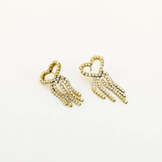 Strassy Love Earstuds Gold