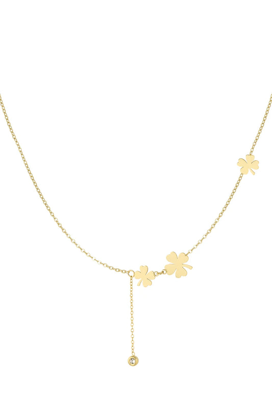 triple clover necklace gold